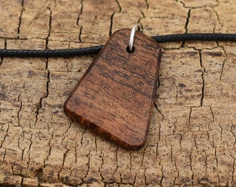 Figured Tasmanian Blackwood Wood Pendant Necklace - Handmade Wood Pendant - Rare Wood Necklace - 1 Wood Pendant - 18-20inch Adjustable