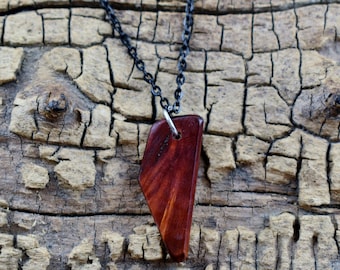 Manzanita Burl Pendant Necklace - Handmade Wood Pendant - Wood Necklace - 18 inch Long Chain