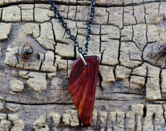 Manzanita Burl Pendant Necklace - Handmade Wood Pendant - Wood Necklace - 18 inch Long Chain