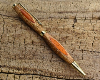 Multi-Wood Pen - Padauk and Oak Burl Wooden Pen - Groomsmen Gift - Father's Day Gift - Wedding Gift - Graduation Gift