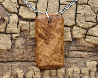 Black Ash Burl Wood Pendant Necklace - Handmade Wood Pendant - Wood Necklace - 1 Wood Pendant - 24 Inches Long