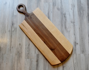 Maple/Walnut Charcuterie Board - Long Charcuterie Board - Serving Board - 12x31 inches