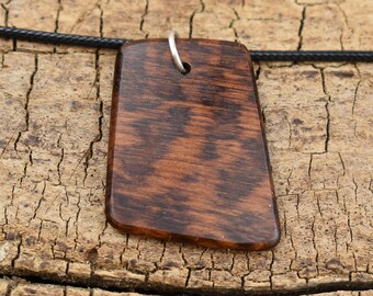 Snakewood Wood Pendant Necklace - Handmade Wood Pendant - Rare Wood Necklace - 1 Wood Pendant - 18-20inch Adjustable