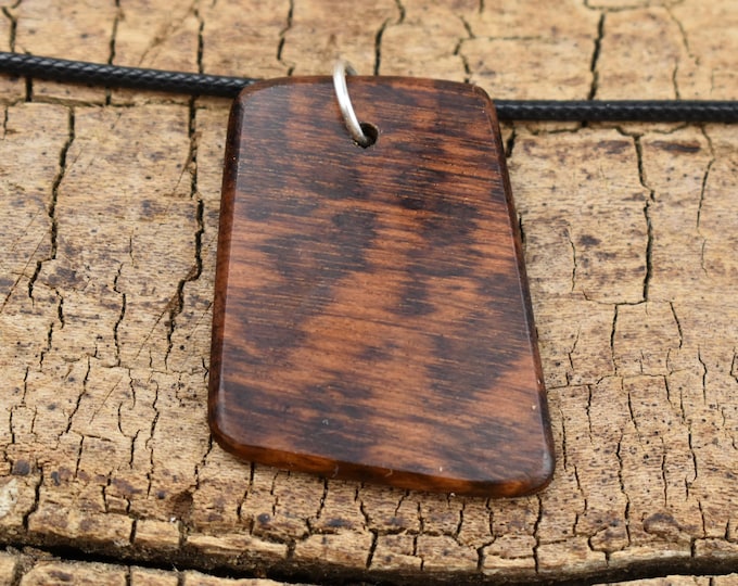 Handmade Snakewood Pendant Necklace: Rare Wood, Adjustable Length