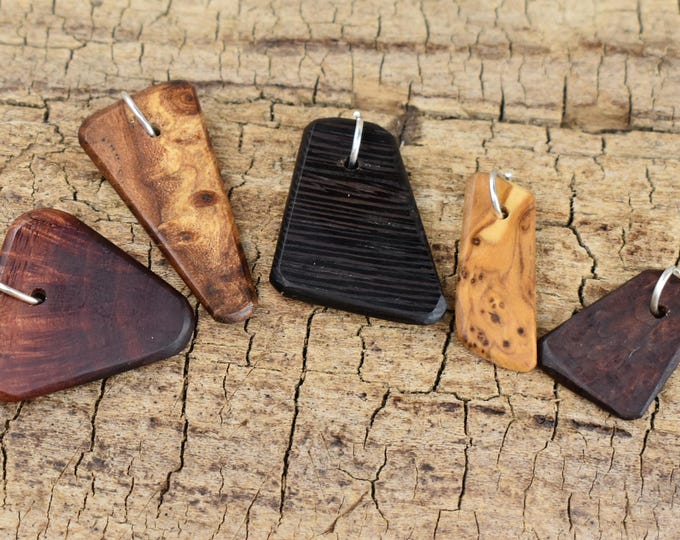 Handmade Wood Pendant Necklace: Adjustable Length, Craft Supplies