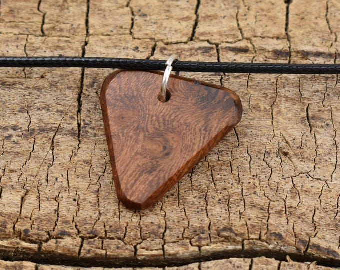 Handmade Pheobe Namnu Burl Wood Pendant Necklace - Adjustable 18-20 inch