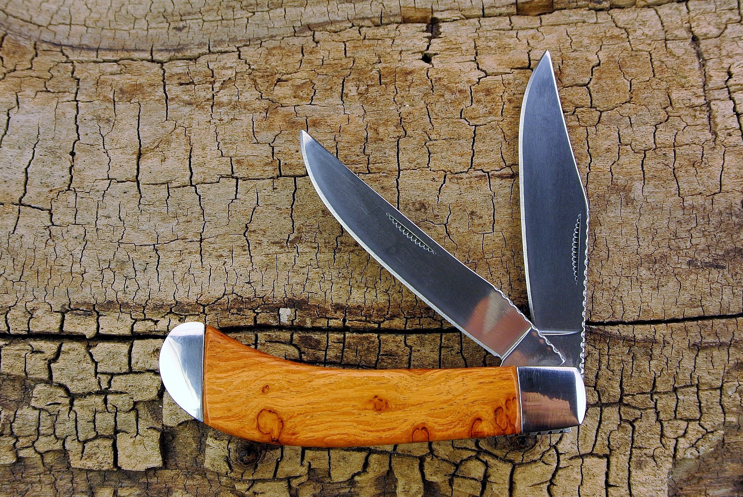 Pocket Knife with Wood Handle Sheoak Burl Wooden Handle Wood Pocket Knife Hunting Knife