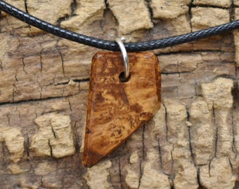 Hickory Burl Wood Pendant Necklace - Handmade Wood Pendant - Rare Wood Necklace - 1 Wood Pendant - 18-20inch Adjustable