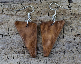 Bimble Box Burl Wood Earrings - Handmade Wood Earrings- Rare Australian Burl Wood Necklace