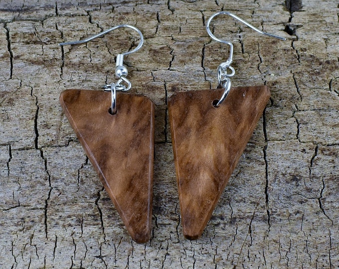 Handmade Burl Wood Earrings: Rare Bimble Box Burl
