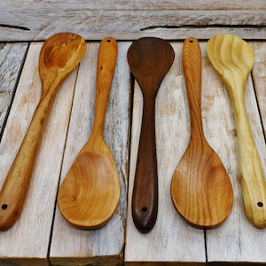 Wood Spoon - Hand Carved Wood Spoon - Ash, Cherry, Maple, Oak, Walnut Wood - 1 Wood Spoon