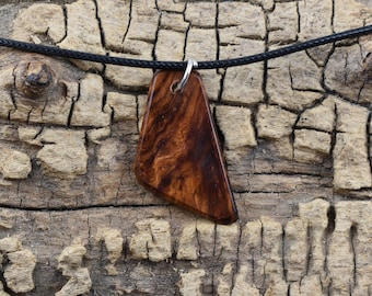 Honduran Rosewood Burl Wood Pendant Necklace - Handmade Wood Pendant - Rare Wood Necklace - 1 Wood Pendant - 18-20inch Adjustable