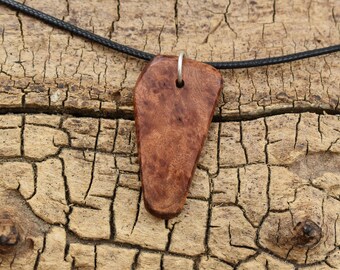 Australian Red Mallee Burl Wood Pendant Necklace - Handmade Wood Pendant - Rare Wood Necklace - 1 Wood Pendant - 18-20inch Adjustable