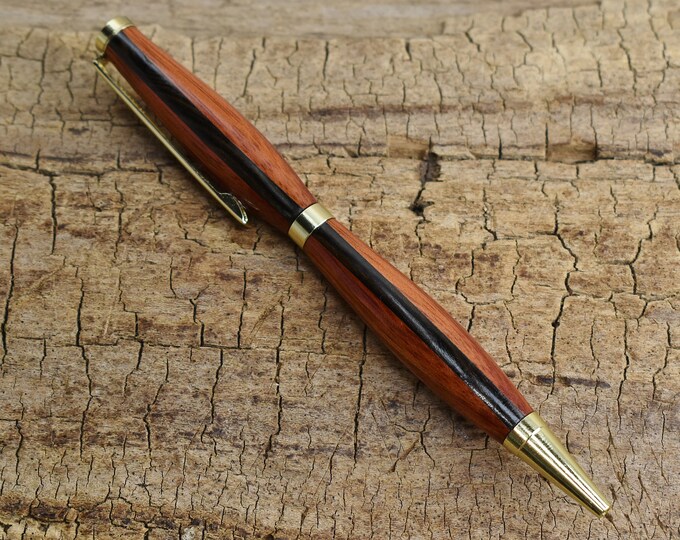 Bloodwood & Ziricote Multi-Wood Pen - 24kt Gold Finish