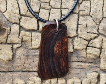 Honduran Rosewood Burl Wood Pendant Necklace - Handmade Wood Pendant - Rare Wood Necklace - 1 Wood Pendant - 18-20inch Adjustable