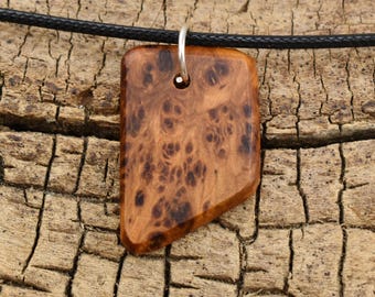 Juniper Burl Wood Pendant Necklace - Handmade Wood Pendant - Rare Wood Necklace - 1 Wood Pendant - 18-20inch Adjustable