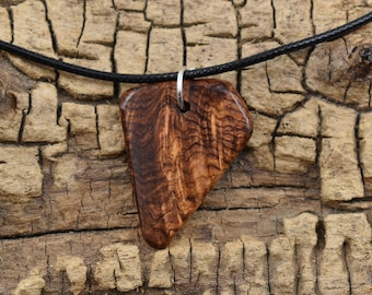 Handmade Honduran Rosewood Burl Wood Pendant Necklace (18-20inch Adjustable)