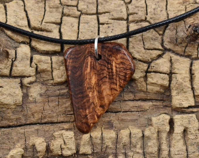 Handmade Honduran Rosewood Burl Wood Pendant Necklace (18-20inch Adjustable)