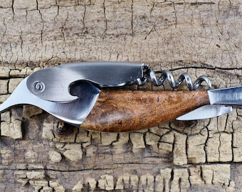 Corkscrew Bottle Opener - Mesquite Burl - Groomsmen Gift - Wedding Gift