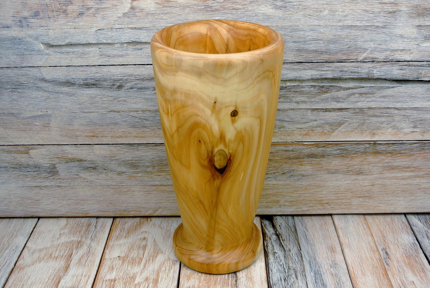 Wooden Vase Dry Vase Cedar Log Vase Wood Carving Hand Carved