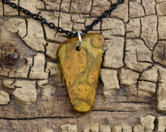 Cheesewood Burl Wood Pendant Necklace - Handmade with 18 inch Chain