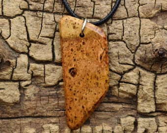 Cherry Burl Pendant Necklace - Handmade Wood Pendant - Wood Necklace - 1 Wood Pendant - 18-20inch Adjustable