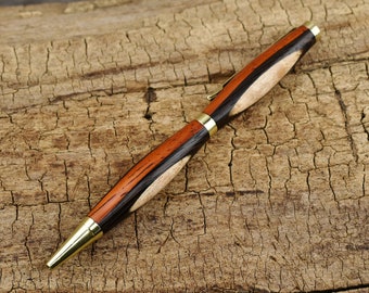 Multi-Wood Pen - Maple, Wenge, and Padauk Wooden Pen - Groomsmen Gift - Father's Day Gift - Wedding Gift - Graduation Gift
