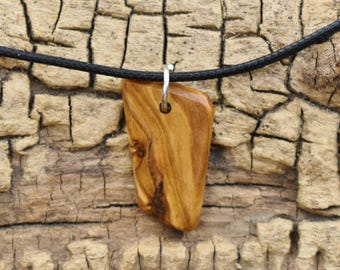 Olivewood Burl Wood Pendant Necklace - Handmade Wood Pendant - Wood Necklace - 1 Wood Pendant - 18-20inch Adjustable