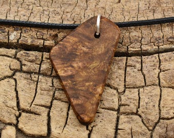 Caribbean Rosewood Burl Wood Pendant Necklace - Handmade Wood Pendant - Rare Wood Necklace - 1 Wood Pendant - 18-20inch Adjustable