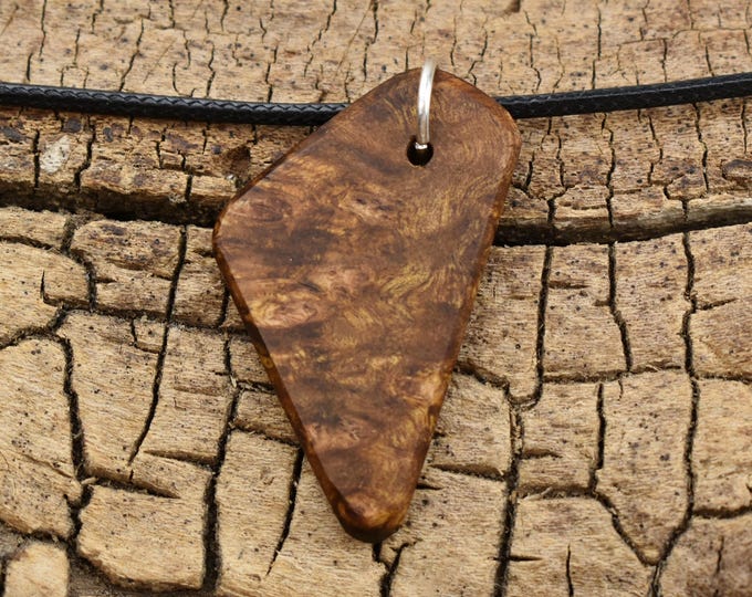 Caribbean Rosewood Burl Wood Pendant Necklace - Adjustable