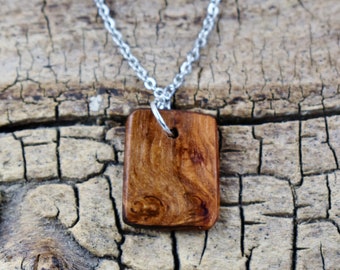 Sheoak Burl Wood Pendant Necklace - Handmade Wood Pendant - Rare Burl from Australia Wood Necklace - 1 Wood Pendant - 20 inch Long Chain