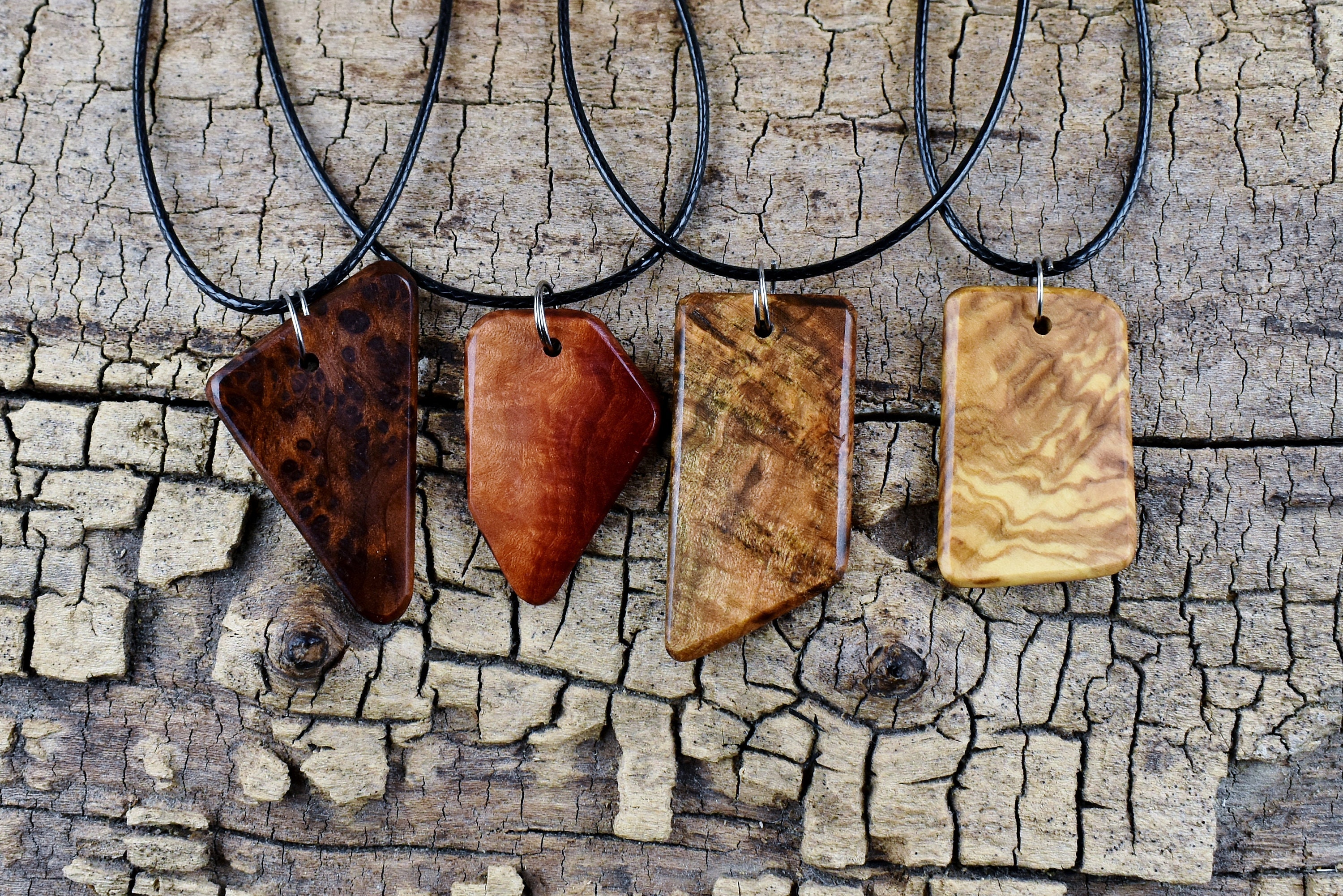 Wood Pendant Necklace Handmade Wood Pendant Burl Wood Necklace 1