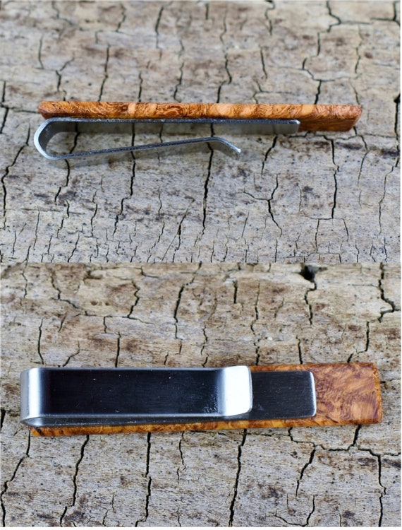 Attache à Cravate Ancienne En Bois Peint à La Main - Accessoire Vintage Pour Cravate - Occasion