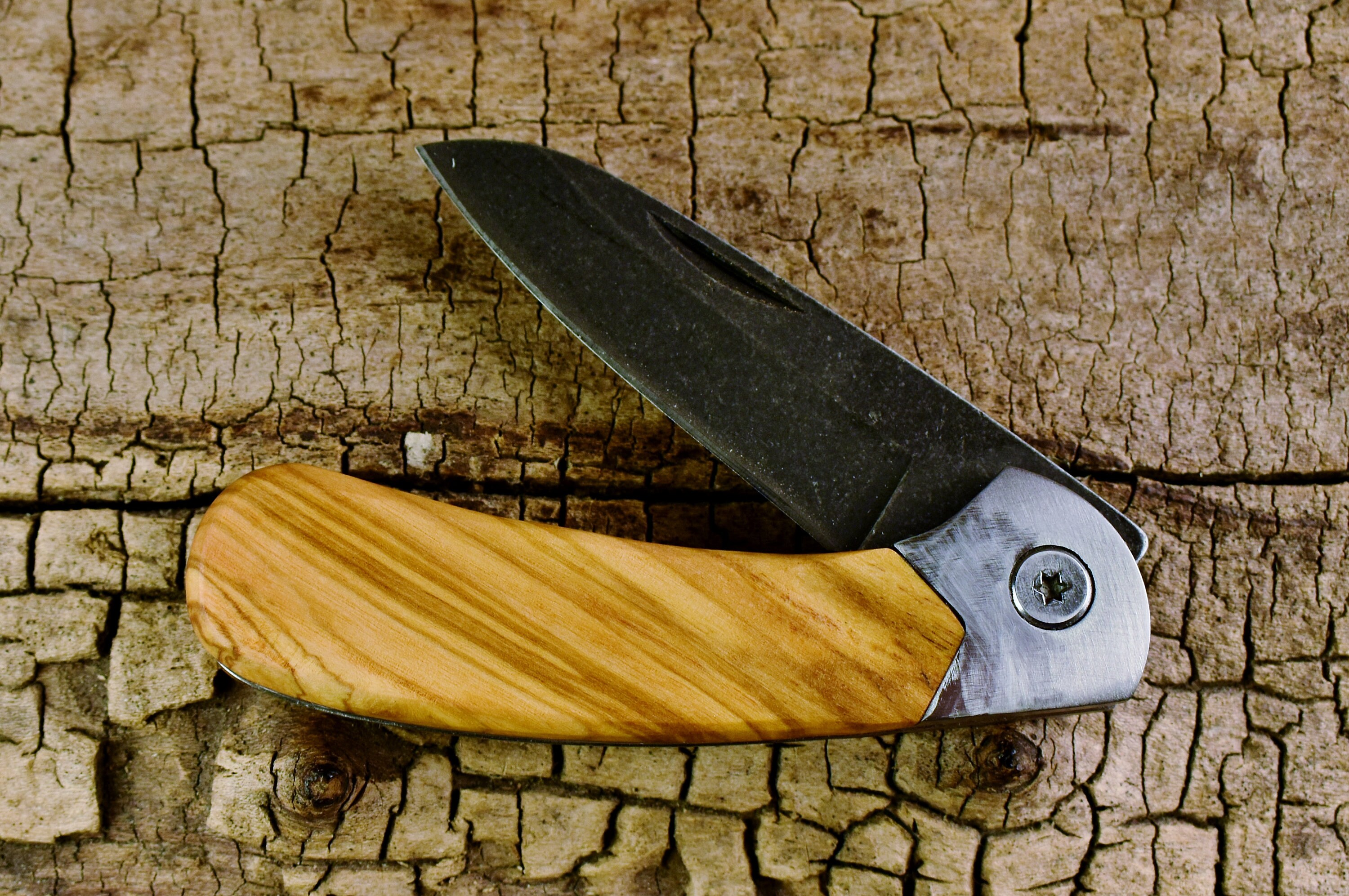 Pocket Knife with Wood Handle Olivewood Wooden Handle Wood Pocket