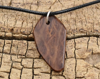 Philippine Ebony Burl Wood Pendant Necklace - Handmade Wood Pendant - Rare Burl from the Philippines Wood Necklace - 18-20inch Adjustable