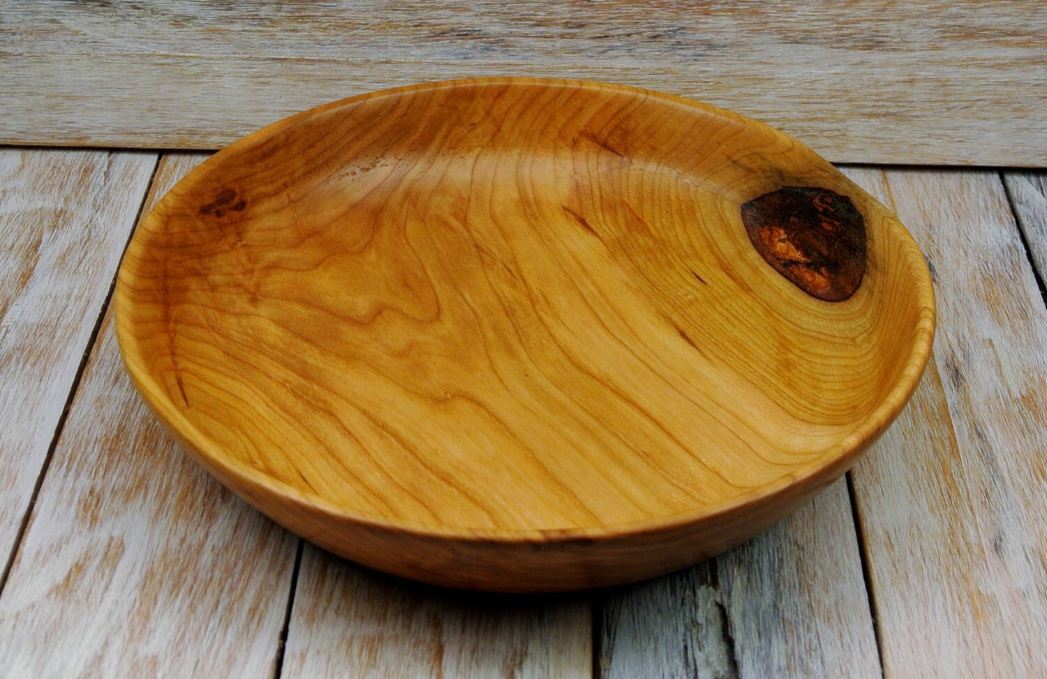Wooden Centerpiece Bowl Cherry Rustic Bowl Hand Carved Bowl