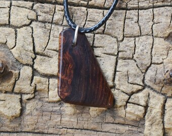 Honduran Rosewood Burl Wood Pendant Necklace - Handmade Wood Pendant - Rare Wood Necklace - 1 Wood Pendant - 18-20inch Adjustable