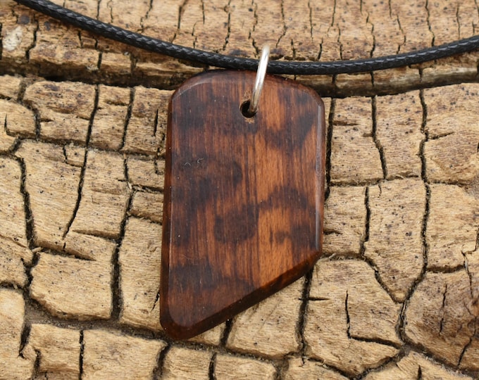 Handmade Snakewood Pendant Necklace: Rare Wood Jewelry