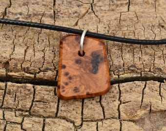 Juniper Burl Wood Pendant Necklace - Handmade Wood Pendant - Rare Wood Necklace - 1 Wood Pendant - 18-20inch Adjustable