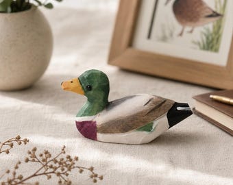 Stockente Kinderzimmer Dekor | Wald Babypartygeschenk | Holztierspielzeug Kantensitzer | Neues Baby-Jungen-Geschenk | Haus am See Dekor