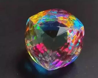 50 kt+ natuurlijke mystieke topaas regenboogkleur fancy kubus geslepen gecertificeerde losse edelsteen