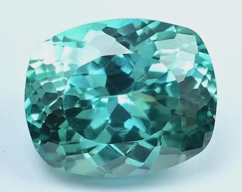 11 kt natuurlijk groenblauw paraiba-toermalijnkussen losse edelsteen gecertificeerd
