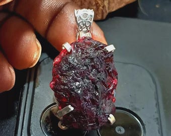 EGL-gecertificeerde 100 kt+ natuurlijke PAINITE onbewerkte 925 massief zilveren hanger edelsteen