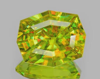 4,45 kt+ natuurlijke volledig vuur sphene titaniet fancy cut gecertificeerde losse edelsteen voor sieraden