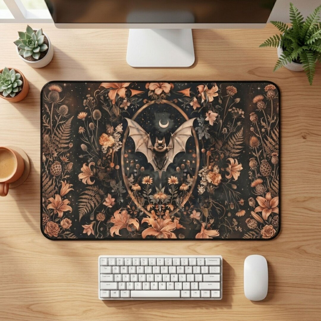 Gothic Bat Desk Mat | Cubicle Decor - Etsy
