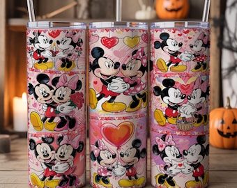 Mouse Valentine 20oz Tumbler PNG, Friends Valentine Design