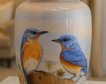 Urna cineraria in ceramica con coperchio, contenitore per ceneri commemorative