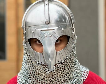 Gjermundbu Viking Helmet Norse Steel Armor LARP SCA Cosplay Handmade Replica