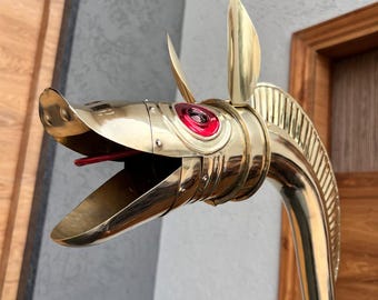 Viking Carnyx Dragon Head Battle Horn 6ft Brass Celtic Medieval Cosplay Handmade