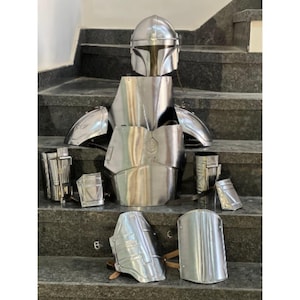 Mandalorian Inspired Full Steel Armor Suit Wearable Cosplay Costume Adult Display Set image 4